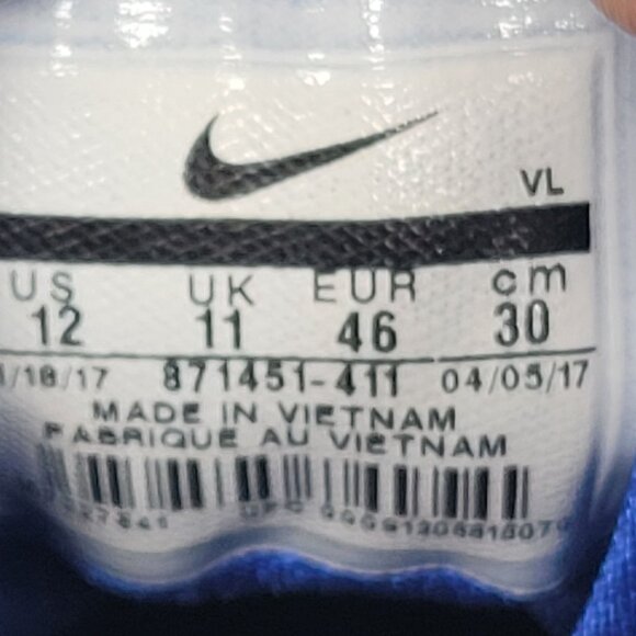 Nike Alpha Menace Pro Mid Men's White & Blue Football Cleats 871451-411 US Sz 12 - Picture 10 of 10